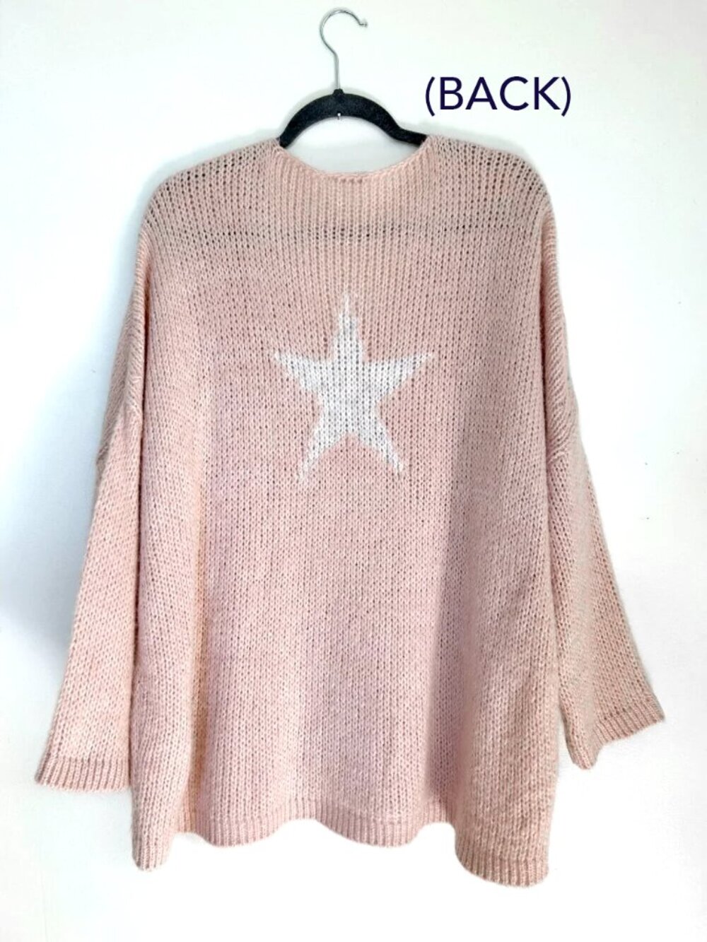 Debbie Katz One Size Fits All Pale Pink Beach Sweater w/ Star Worn Once MSRP $98